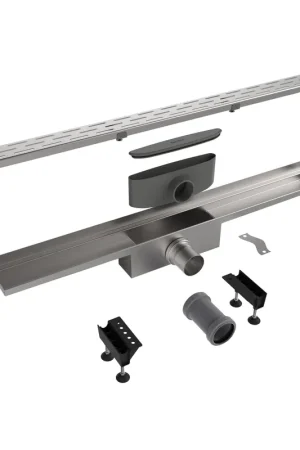 Achetez Aujourd'hui Easy Drain Compact Wall caniveau de douche 6x100cm plaque simple avec sortie latérale 50mm inox