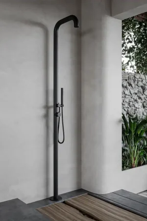 Fortifura Outdoor Original Douche de jardin à poser avec douchette noir mat Haute Qualité