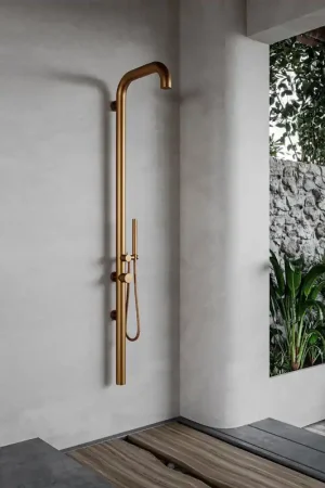 Commande En Gros Fortifura Outdoor Original Douche extérieur - Inox 316 - douchette - modèle mural - Cuivre brossé