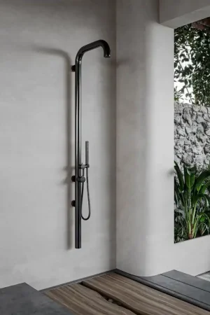 Achat Immédiat Fortifura Outdoor Original Douche extérieur - Inox 316 - douchette - modèle mural - Gunmetal