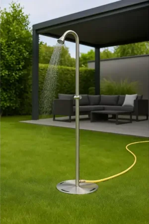 Authentique Fortifura Outdoor Douche extérieur amovible - Inox 316 - douche pluie - Inox brossé