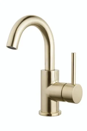 Wiesbaden Caral Mitigeur lavabo apparent avec bec pivotant 16 cm laiton brossé PVD Super Prix