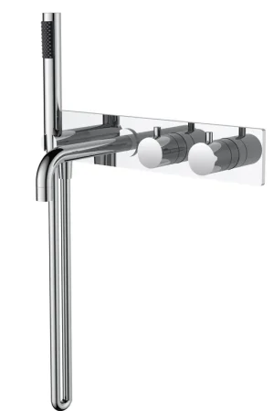 Wiesbaden Style Mitigeur thermostatique de baignoire encastré mural chrome Petit Prix