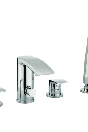 Promotion Saisonnière Crosswater Flow Robinet de bord de baignoire - 4 trous - douchette - chrome