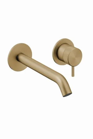 Acheter Direct Crosswater 3ONE6 Robinet de lavabo encastré - bec courbé 18cm - 1 bouton - laiton brossé