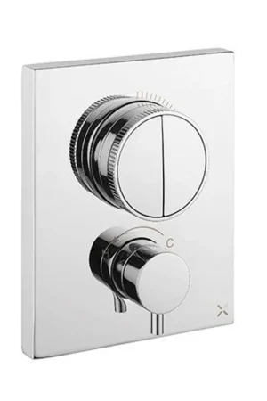 Acheter En Ligne Crosswater Crossbox Mitigeur de douche - thermostatique - adapté pour 2 fonctions - push - chrome