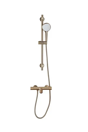 Acheter En Ligne Adema Sparkle 2.0 Ensemble bain - robinet de baignoire thermostatique - barre de douche 70 cm - douchette ronde - flexible de douche métallique - or mat