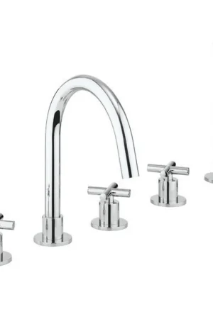 Jusqu'à Épuisement Des Stocks Crosswater MPRO Crosshead Robinet baignoire sur gorge - 5 trous avec douchette - chrome