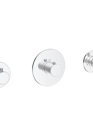 Wiesbaden Dreams Élément de finition mitigeur thermostatique de douche avec 2 robinets d‘arrêt chrome Paiement Sécurisé