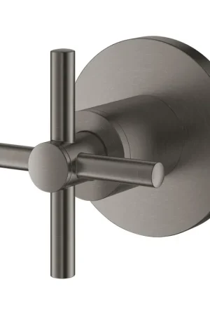 Acheter En Ligne Grohe Atrio Mitigeur thermostatique encastré - 1 bouton - robinet d‘‘arrêt - avec croisillon - graphite dur brossé