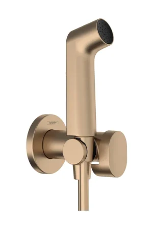 Acheter Direct Hansgrohe douchette hygiénique 1jet S EcoSmart pour eau froide avec support et flexible de douche 125 cm Brushed Bronze