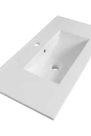 Achetez Aujourd'hui Brauer Frost Plan vasque - 81x40x2cm - trop-plein - peu profond - 1 cuve au centre - 1 trou de robinet - céramique - blanc