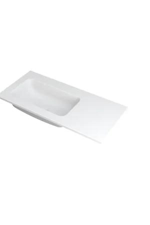 Achetez Aujourd'hui INK Faktor Lavabo à encastrer 100x45x1.5cm polystone gauche sans trou de robinet Blanc mat