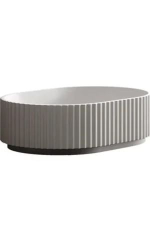Zeza Blend Lavabo - 48 x 34,5 x 14 cm - ovale - solid surface - blanc mat Solde