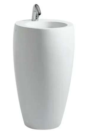 Acheter En Ligne Laufen Alessi One lavabo autoportant 53x53x90cm 1 trou de robinet inclus. clou céramique lcc-blanc