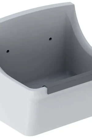 Authentique Geberit 300 Basic Norma évier de décharge avec rebord de protection 35x45x35cm avec trous pour grille à seaux blanc