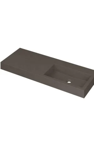 Acheter En Ligne INK Momento lavabo - 120x45x9cm - 1 cuve à droite - 0 trous de robinet - Quartz béton