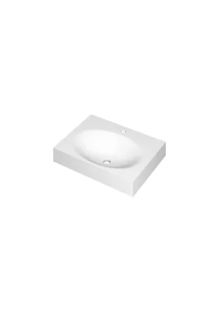 Affaire À Saisir INK Smooth lavabo - 60x45x9cm - 1 bassin - 1 trou de robinet - polystone blanc mat