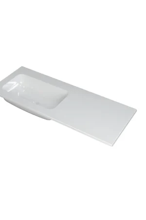 Achat Immédiat Ink faktor lavabo 120x1.5x45cm 0 trous pour robinet 1 évier polystone blanc brillant