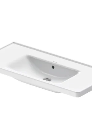 Achat Immédiat Duravit D-Neo lavabo avec WonderGliss 100,5x48x17cm 1 trou de robinet rectangulaire Céramique Blanc