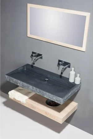Acheter Direct Forzalaqua Palermo lavabo 120,5x51,5x9cm Rectangulaire 1 trou de robinet Pierre naturelle Granit adouci & taillé