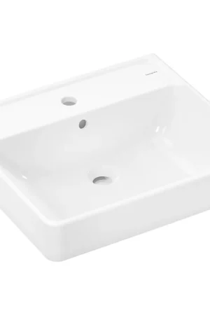 Acheter En Ligne Hansgrohe Xanuia Q Lavabo/fontaine - 55x48cm - 1 trou de robinet - avec trop-plein - blanc brillant