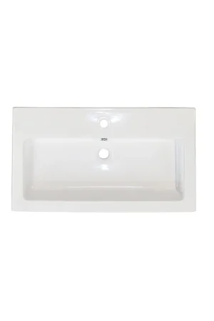 Acheter Direct HR badmeubelen Djazz lavabo en céramique 81x455x4cm blanc avec trou pour robinetterie