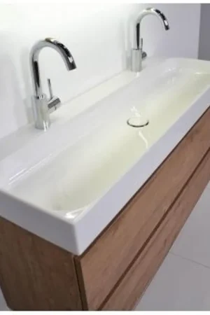 Achetez Aujourd'hui INK Unit Lavabo 120x40x10cm avec trop plein caché Porcelaine Blanc