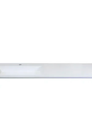 Achat Immédiat HR Badmeubelen Thin plan-vasque pierre composite 140,5x2x45,5cm cuve GA blanc brillant 1 trou de robinet