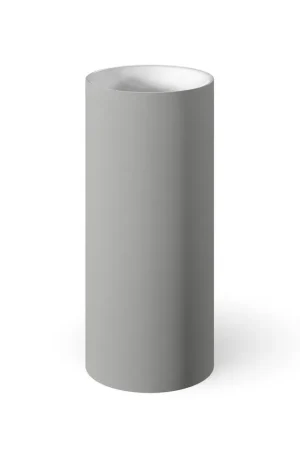 Acheter Direct Looox colonne de lavabo - 40x40x90cm - ronde - autoportante - marbre minéral gris clair mat