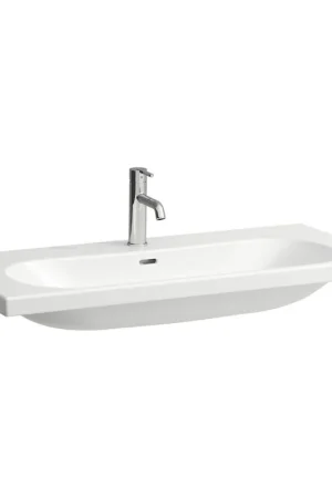 Acheter Direct Laufen Lua lavabo 100x46x18cm 2 trous de robinet bord inférieur meulé sans traitement anticalcaire Céramique Blanc
