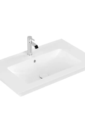 Achat Immédiat Villeroy & Boch Venticello lavabo-meuble - 1 trou de robinet traversant 80x50cm - (adapté pour 3 trous de robinet) avec trop-plein stone white