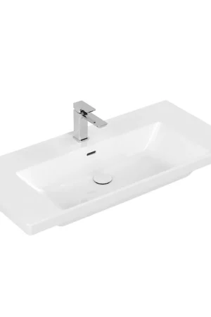 Achat Immédiat Villeroy & Boch Subway 3.0 lavabo pour meuble - 100x47x16.5cm - Rectangulaire 1 trou de robinet avec trop-plein Blanc Alpin brillant Ceramic+