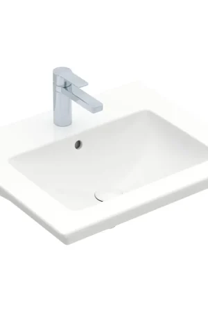 Villeroy & Boch Venticello Lavabo face inférieure meulée avec 1 trou pour robinetterie percé 60x50cm (3 trous possibles) avec trop plein blanc Meilleur Choix