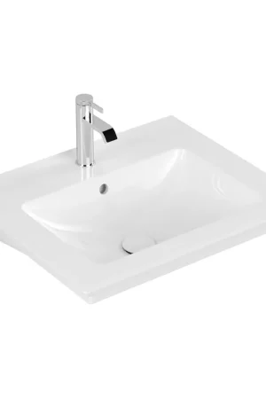 Villeroy & Boch Venticello lavabo - avec 1 trou de robinet 60x50cm - (adapté pour 3 trous de robinet) avec trop-plein ceramic + blanc Offre Exclusive