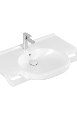 Villeroy & Boch ViCare Lavabo ViCare - 810 x 560 x 185 mm - Blanc Alpin AntiBac CeramicPlus - avec trop-plein Achat Immédiat
