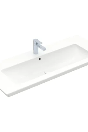 Villeroy & Boch Venticello Lavabo pour meuble 120x50cm avec 1 trou pour robinetterie (et 2 trous perçables) avec trop plein blanc Dernière Chance