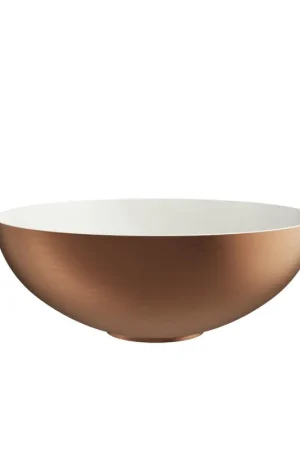 Acheter En Ligne Crosswater Circus Lavabo à poser - 40x40x15cm - rond - intérieur Cru mat - extérieur Bronze brossé