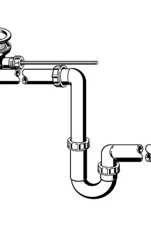 Viega Siphon de meuble 1 1/4"X32 mm. avec bonde Chrome Blanc Commander Vite