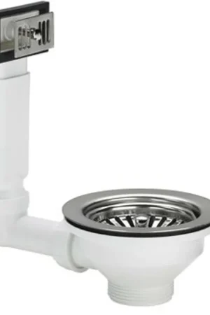 Viega évacuation d‘‘évier et garniture de trop-plein 6/4 x1145mm avec bouchon panier pour trou 90mm inox Offre Du Jour