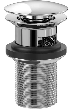 Villeroy & Boch Universal bouchon de vidage - push to open - avec trop-plein - Rond - chrome Expédition Rapide