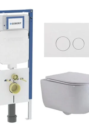 Acheter En Ligne QeramiQ Dely Swirl Toiletset - 36.3x51.7cm - Geberit UP720 Duofix Sigma inbouwreservoir - slim zitting - glans witte bedieningsplaat - ronde knoppen - wit mat
