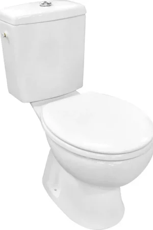 GO by Van Marcke Carde PACK WC au sol sortie AO 24 cm avec abattant WC réservoir avec mécanisme de chasse Geberit porcelaine blanche avec matériel de fixation Commander Maintenant
