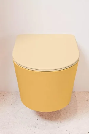 Achetez Aujourd'hui MONDIAZ LAVIE WC suspendu - 36x53cm - sans bride - Sand (beige) - softclose - quick-release - abattant WC - Ocher (jaune)