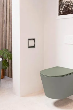 Acheter En Ligne MONDIAZ LAVIE WC suspendu - 36x53cm - sans bride - Army (vert) - softclose - quick-release - abattant WC - Smoke (gris)