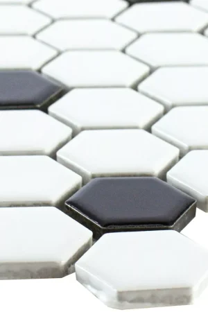 Céramique Mosaïque Carrelage Gosford Noir Blanc Retour Gratuit