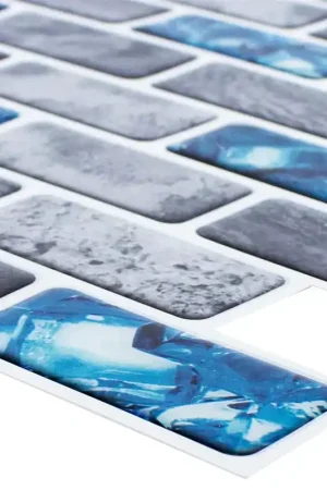 Vinyle Mosaïque Carrelage Belleza Bleu Gris Auto Adhésif Commande En Gros