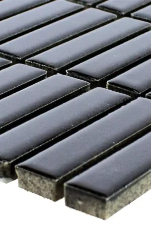 Top Vente Céramique Mosaïque Carrelage Midway Noir Brillant