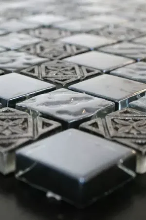 Vente Flash Mosaïque Verre Marbré Effet Silver Sail