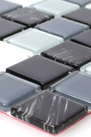 Acheter Direct Mosaïque Verre Auto Adhésif Noir Gris